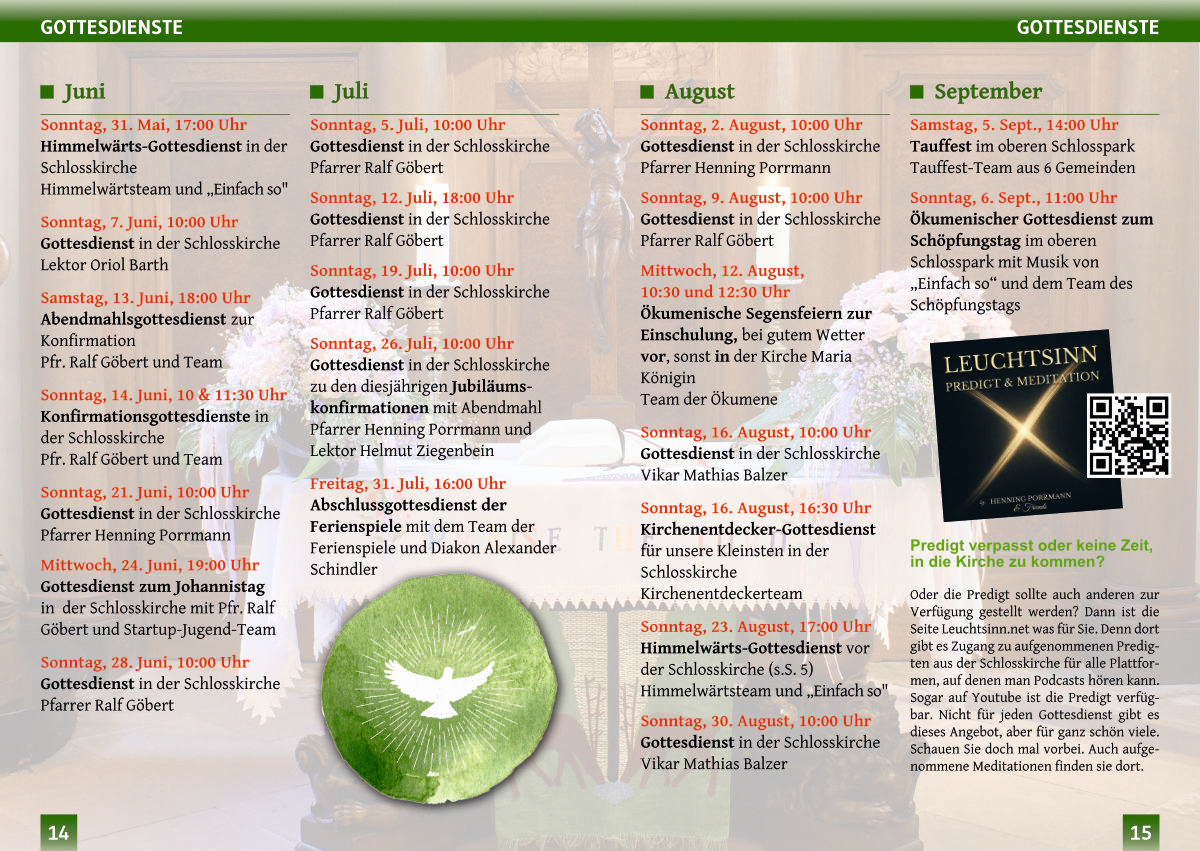 Gottesdienstplan